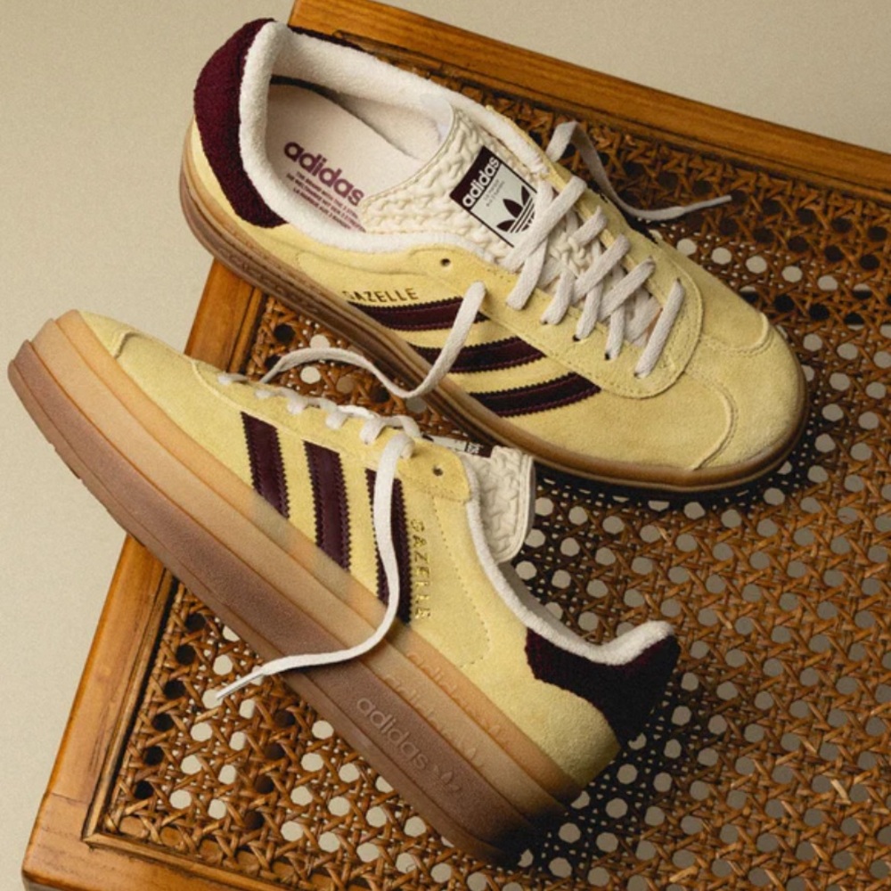 Adidas Platform Gazelle Cream and Brown Sneakers